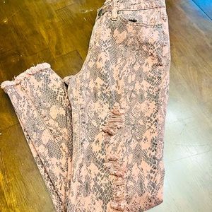 Leopard jeans, fitted, size small